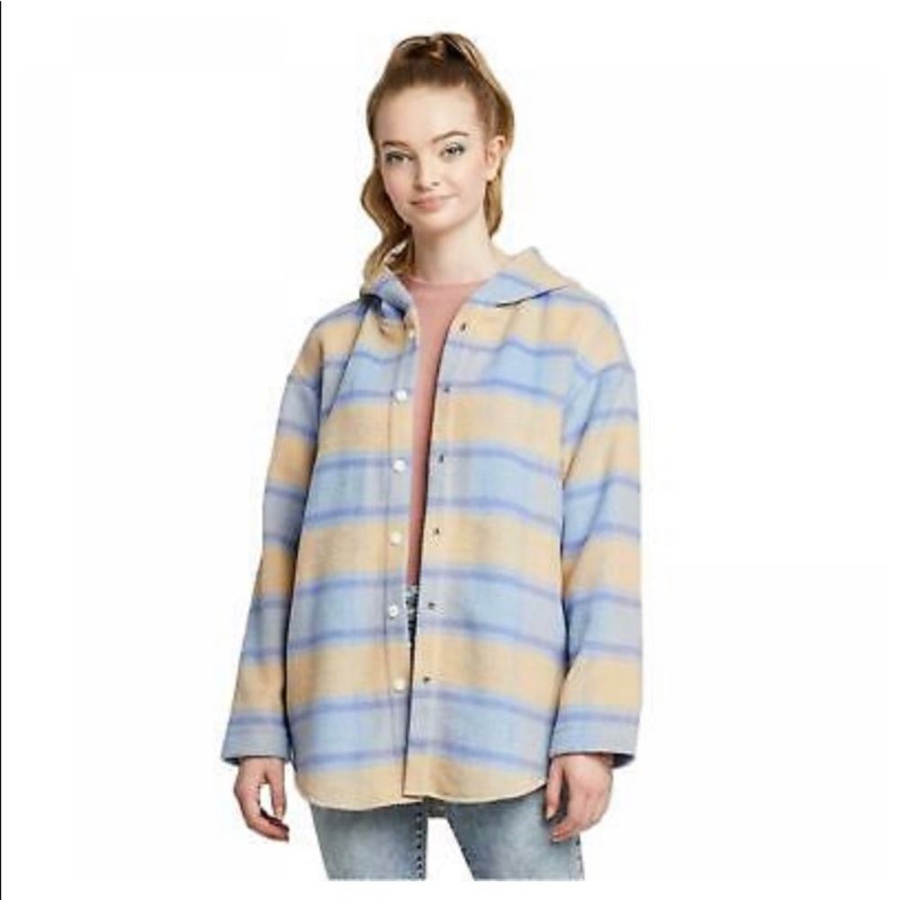 Wild Fable size M blue and cream hooded coat